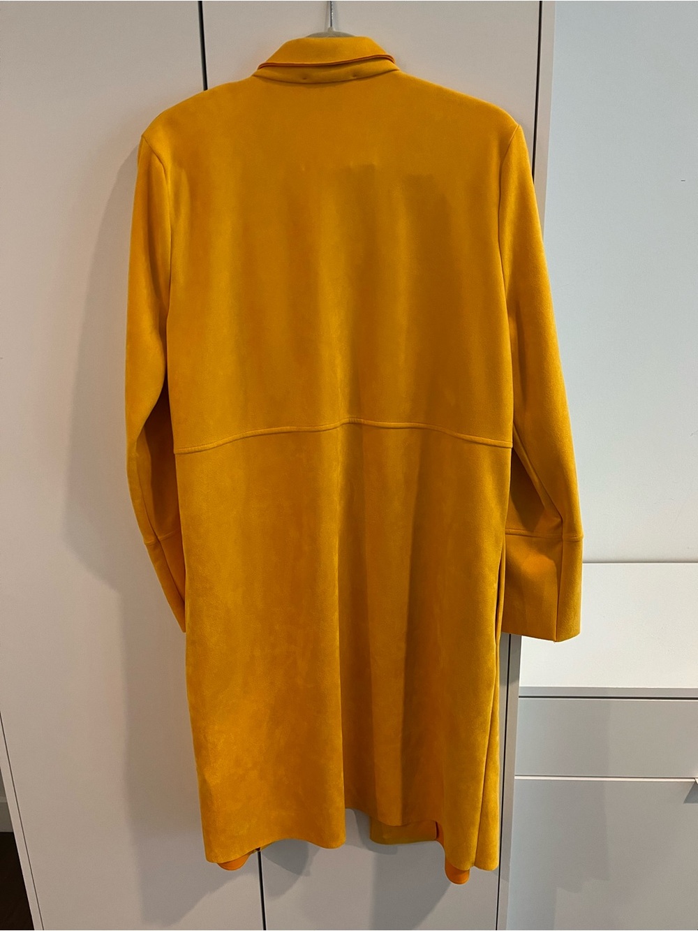 NWT - Zara Mustard Yellow Long Open-Front Coatigan/Cardigan - Picture 3 of 4